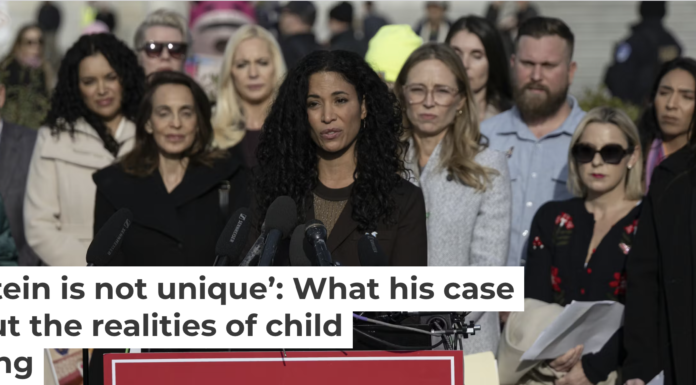 Jeffrey Epstein abuse survivor Lisa Phillips speaks during the press conference on the Epstein Files Transparency Act in Washington, D.C., on Nov. 18, 2025. Celal Gunes/Anadolu via Getty Images